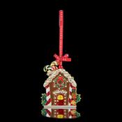 Sparkle Gingerbread House with Wreath Decoration