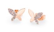 TC BUTTERFLY - HALF CLEAR CZ STUD EARRINGS
