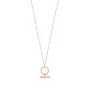 CZ SET CIRCLE &amp; BAR PENDANT ROSE GOLD image