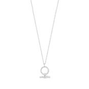 CZ SET CIRCLE &amp; BAR PENDANT SILVER image