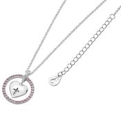 Heart In Pink CZ Halo Necklace image