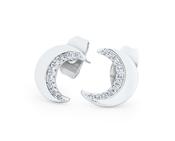 STERLING SILVER HALF MOON STUD EARRINGS image