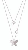 STERLING SILVER BUTTERFLY HALF PAVE PENDANT image