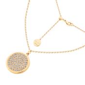 ROMI GOLD PAVE DISC PENDANT
