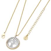 FLOATING TREE OF LIFE CZ CIRCLE GOLD/SILVER image