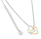 INTERLINKED TWO TONE HEART SILVER &amp; GOLD