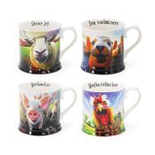Beyond the Herd Set 4 Tankards (Pigs, Sheep, Hen, Seals)