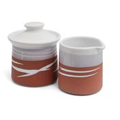 Paul Maloney Pottery Terracotta Milker &amp; Sugar Bowl