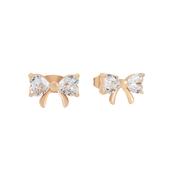 Tc Bow - Mini Stud Crystal Earrings Gold