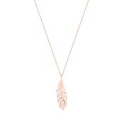 Feather Pendant Inset With Cz Rose Gold