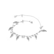 Angel Wing Bracelet Ball &amp; Crystal Chain Silver