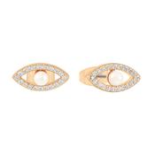 Tc Evil Eye - Cz &amp; Pearl Earrings Gold