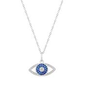 Tc Evil Eye - Sapphire Cz Pendant Silver