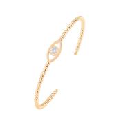 Tc Evil Eye - Bead Bangle Gold