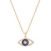 Tc Evil Eye - Sapphire Cz Pendant Gold