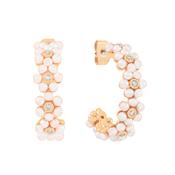 Tc Daisy - Pink Pearl Hoop Cluster Earrings Gold