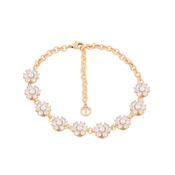 Tc Daisy - Cz &amp; Pearl 9 Daisy Bracelet Gold
