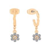 Tc Daisy - Grey Pearl Hoop Drop Earrings Gold