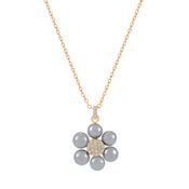 Tc Daisy - Grey Pearl Pendant Gold