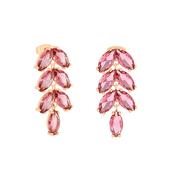 Maureen O'Hara Leaf Earrings Ruby Gold