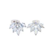 Maureen O'Hara Vintage Flwr Earr. Sapph. Silv