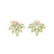 Maureen O'Hara Vintage Flwr Earr Peridot Gold