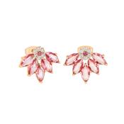 Maureen O'Hara Vintage Flwr Earr Ruby Gold