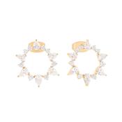 Maureen O'Hara Circle Cz Earrings Gold