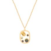 Maureen O'Hara Ylw/ Green Cz Rect. Pend Gold