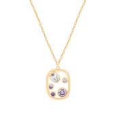 Maureen O'Hara Purple/ Blue Cz Rect Pend Gold
