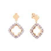 Maureen O'Hara Cz Surr Cutout Flwr Earr Gold
