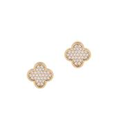 Tc Fleur Collection Pave Stud Earrings Gold image