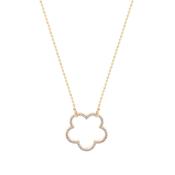Tc Fleur Collection Cz Inset Cut Out Pendant Gold