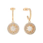 Tc Star Mother Of Pearl Inset Circle Earrings Gold image