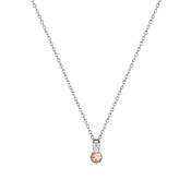 Silver Round Pink Stone W/Pave Bale Pendant image