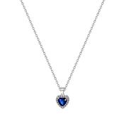 Silver Diamond Heart Pendant Sapphire image