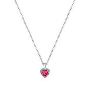 Silver Diamond Heart Pendant Ruby image