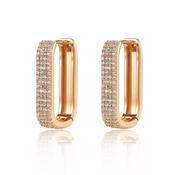 TC Rectangular Huggies Pave Set Gold