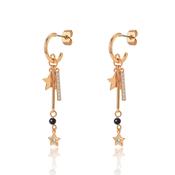 TC Star Drop Earrings Gold