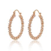 TC Large Cz Cluster Set Hoop Earrings Gold