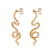 Tc Snake Long Stud Earrings Gold image