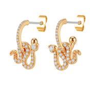 Tc Snake Mini Huggie Earrings &amp; Snake Gold image
