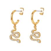 Tc Snake Huggie Drop Earrings Gold image
