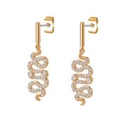 Tc Snake Cz Inset Stud Earrings Gold image