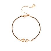 TC Snake Bracelet With Black Stone Inset Gold image