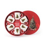 NEW Merry little Christmas Set of 6 Hatbox Mugs image