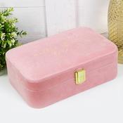 Pink Velvet Mother Of The Bride Jewellery Box image