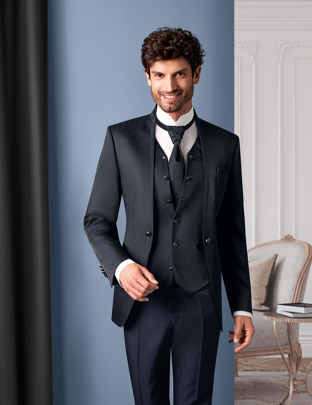 Midnight blue wedding suit hot sale
