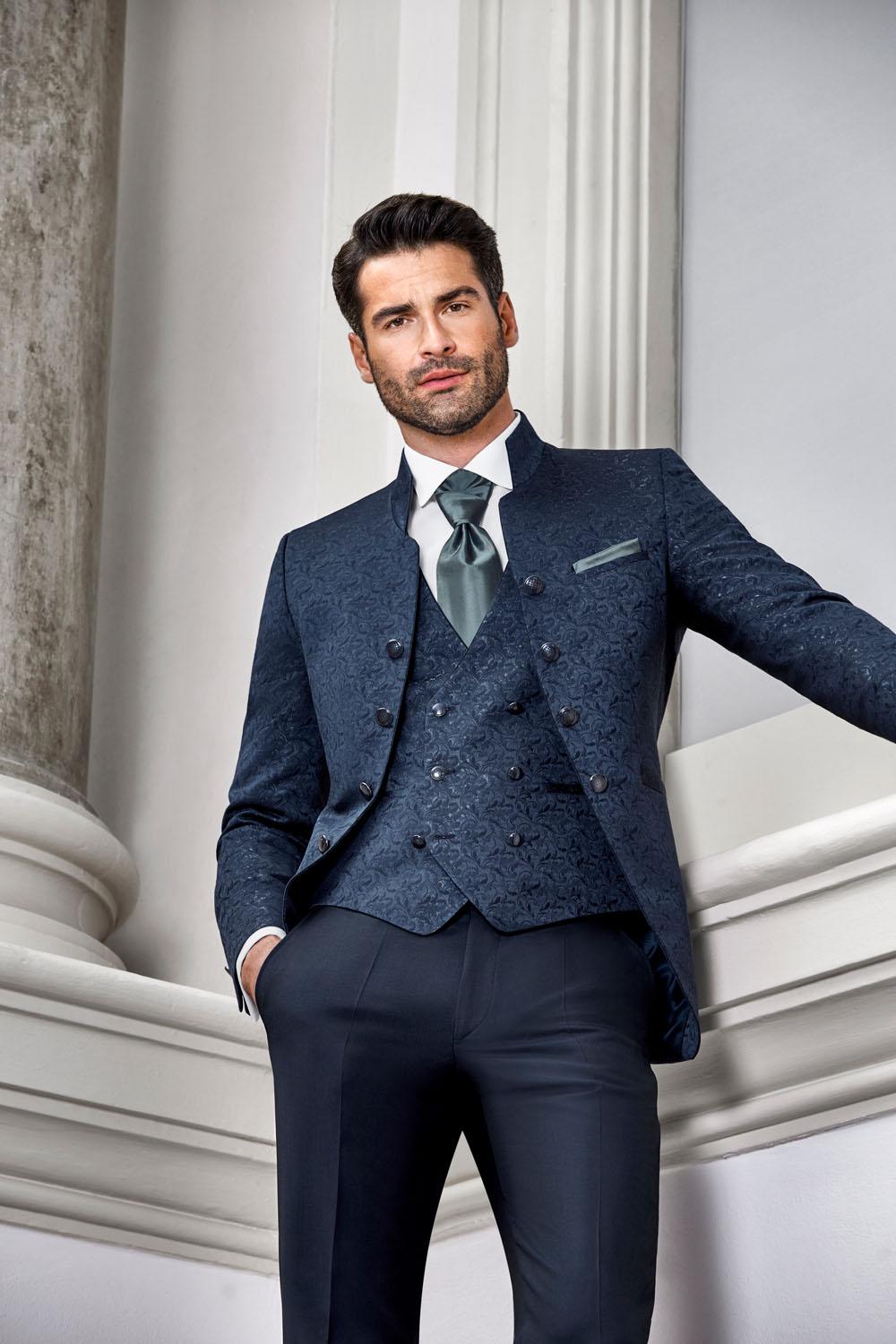 Midnight blue wedding suit sale