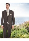 Taupe Herringbone with Peaked Lapels